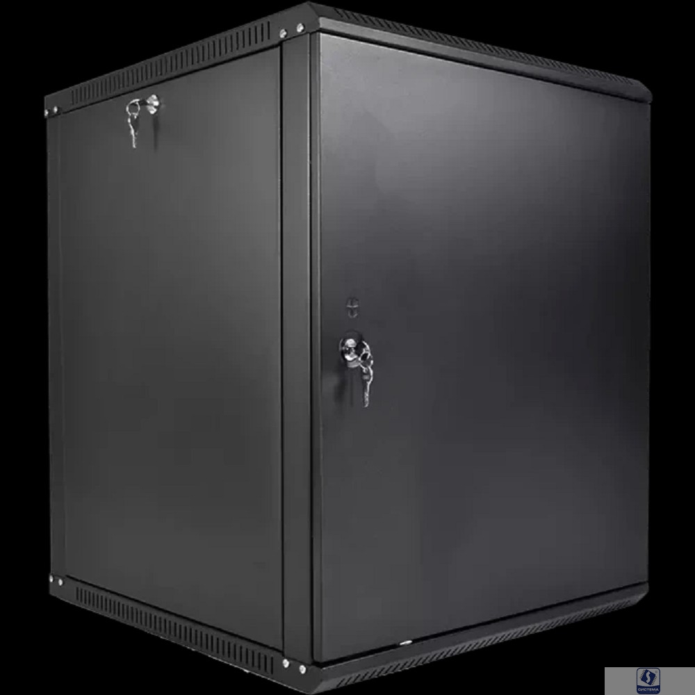 ЦМО Шкаф телекоммуникационный настенный разборный ЭКОНОМ 12U (600 x 520) дверь металл, цвет черный (ШРН-Э-12.500.1-9005)