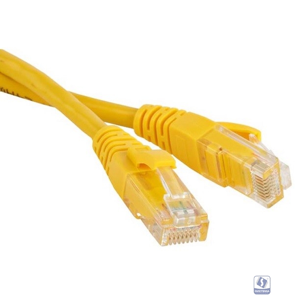 Патч-корд TWT UTP кат.5e, с заливными колпачками, 1.0 м, желтый