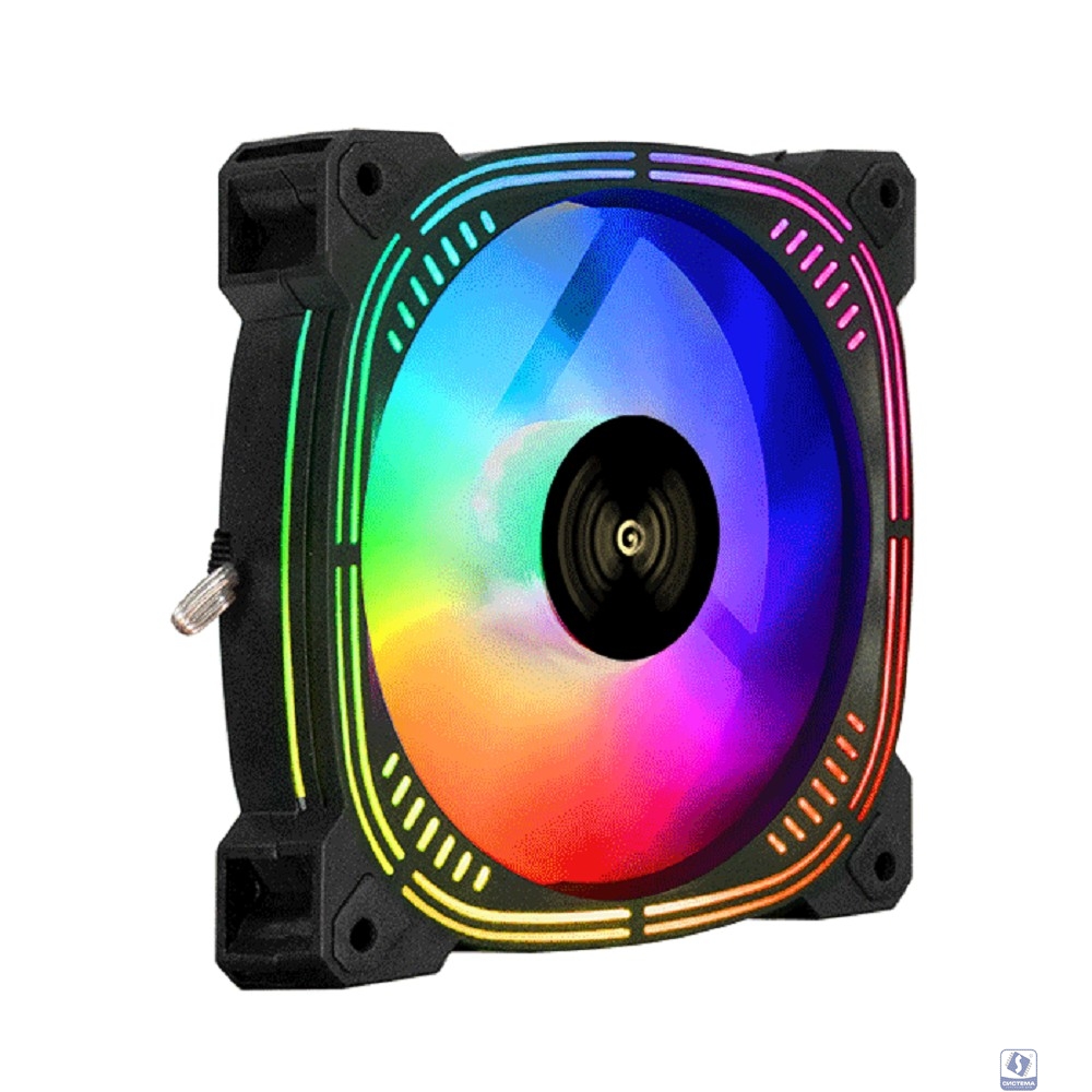 Exegate EX295970RUS Вентилятор 12В DC с подсветкой ExeGate EX12025H3P4PSU-PWM.ARGB (120x120x25 мм, Hydraulic bearing (гидродинамический), 5V ARGB 3pin, 4pin PWM, 1200RPM, ARGB подсветка, 26dBA)