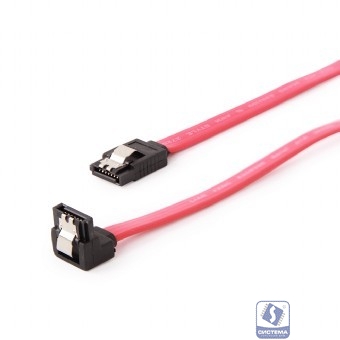 Cablexpert Кабель интерфейсный SATA, 80см, угловой разъем, 7pin/7pin, защелка (CC-SATAM-DATA90-0.8M)