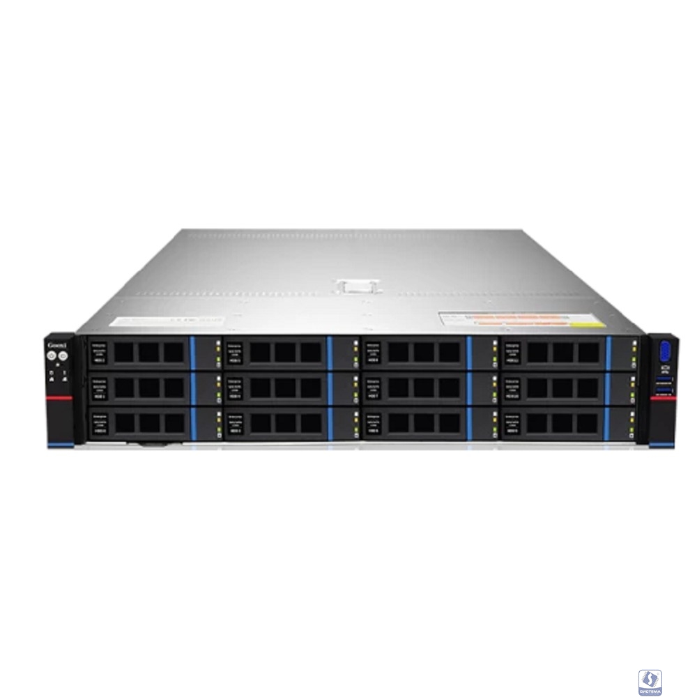 Gooxi SR201-D12RE 2U, 2x Socket SP3; 32x DDR4; 12x 3.5(2.5") SATA/SAS; 12Gb/s SAS expander; 2x 2.5" rear SAS/SATA; 2x 2.5" rear NVMe; 2х M.2 NVMe 2280; 2xPCIe 4.0x16; 4xPCIe 4.0x8; OCP3.0; 2x1GbE i350