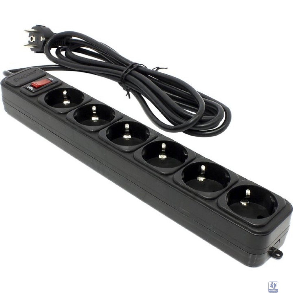 Exegate EX266864RUS Сетевой фильтр Exegate SP-6-1.5B (6 розеток, 1.5м, евровилка, черный)