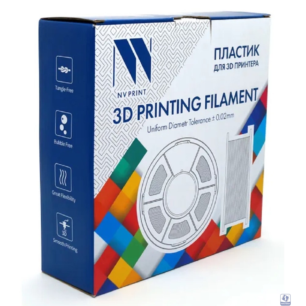 Филамент NVPRINT TPU Silk Dark Blue для 3D печати диаметр 1.75мм  длина 330 метров  масса 1 кг