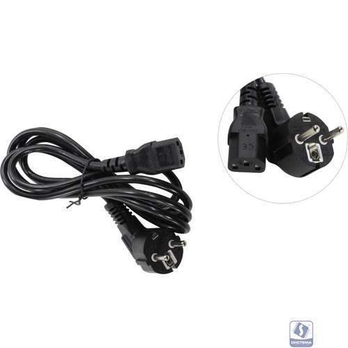 Exegate EP280660RUS Кабель питания ExeGate Power PC-1,8P (Евровилка угловая Schuko->С13) VDE-250V-3*0.75mm2, медь, черный, 1.8м.