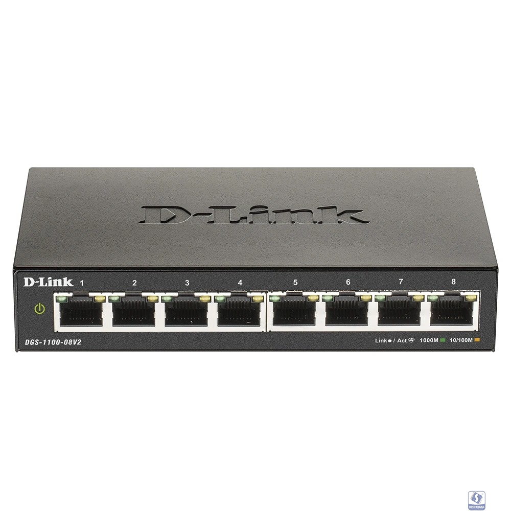D-Link DGS-1100-08V2/A1A Настраиваемый L2 коммутатор с 8 портами 10/100/1000Base-T