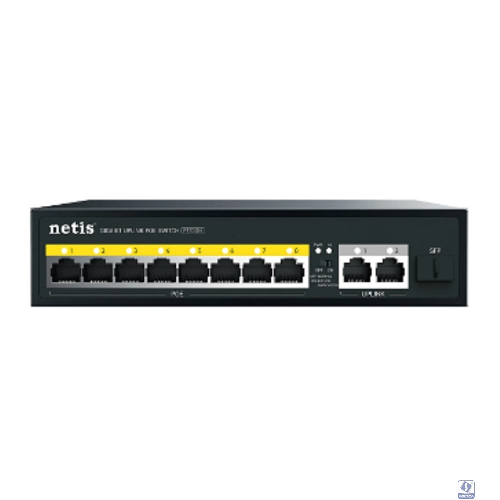 Netis P110GH Коммутатор 10PORT 10/100M 8POE+2XGE+SFP 