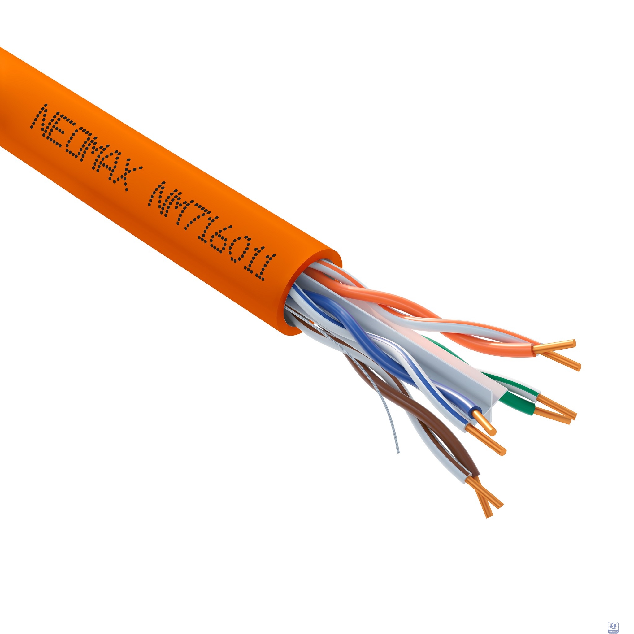 Кабель NEOMAX [NM716011] U/UTP cat.6 4x2x0.57, 23 AWG, Медь, внутренний, LSZH, 305м, оранжевый;  Fluke Tested