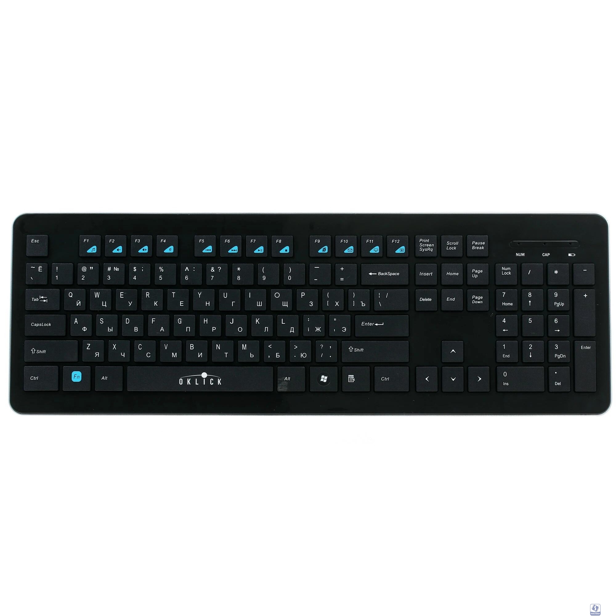 Клавиатура Oklick 870S черный USB беспроводная slim Multimedia [368218]