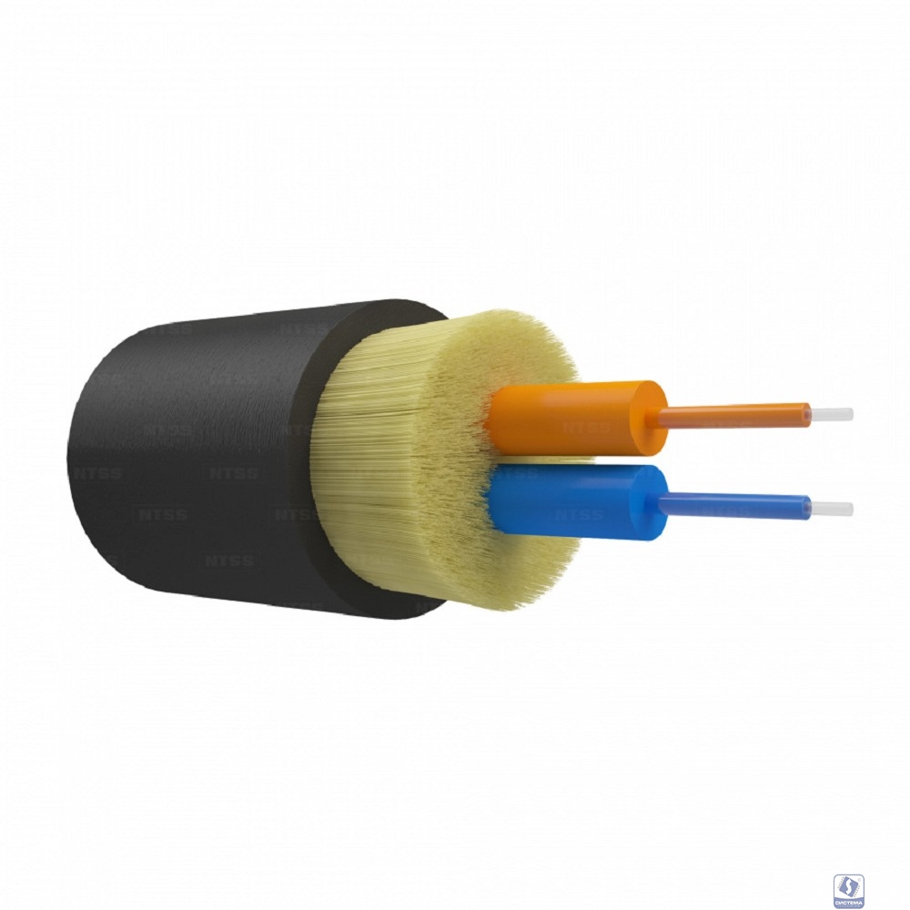 NTSS Оптический кабель IN/OUT, OS2, 9/125, 2 волокна, LSZH, черный NTSS-FO-D-IN/OUT-9-2-LSZH