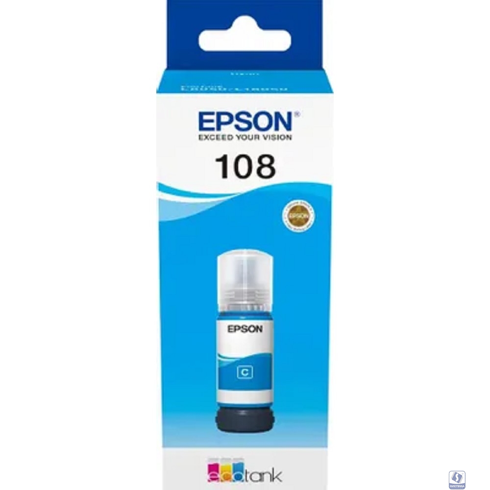 EPSON C13T09C24A Картридж 108 EcoTank Ink для Epson L8050/L18050, Cyan 70ml