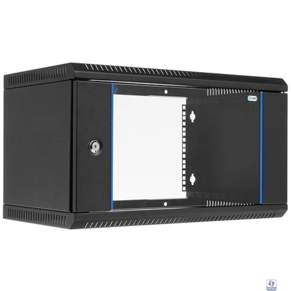 ЦМО Шкаф телекоммуникационный настенный разборный 6U (600х350) дверь стекло, цвет черный (ШРН-Э-6.350-9005) (1 коробка)