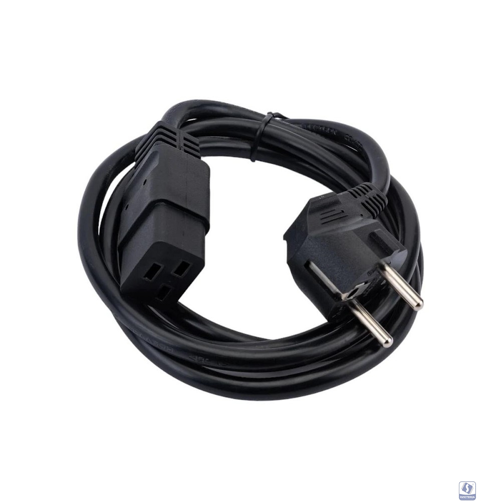 Filum Кабель питания CEE 7/7- С19, 3х1.5мм, 220В, 16A, чёрный, 1.8м [FL-PC16-EU-C19-1.8M] (873354)