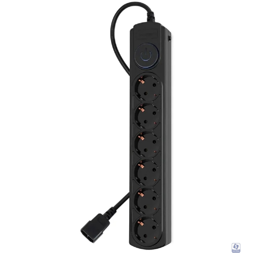 Ippon Сетевой фильтр BK-6-UPS-1.8-10-B 1.8м (6 розеток) черный (коробка) (1804672)
