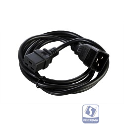 REM Шнур питания с заземлением IEC 60320 C19/IEC 60320 C20, 16А/250В (3x1,5), длина 3 м. (R-16-Cord-C19-C20-3)