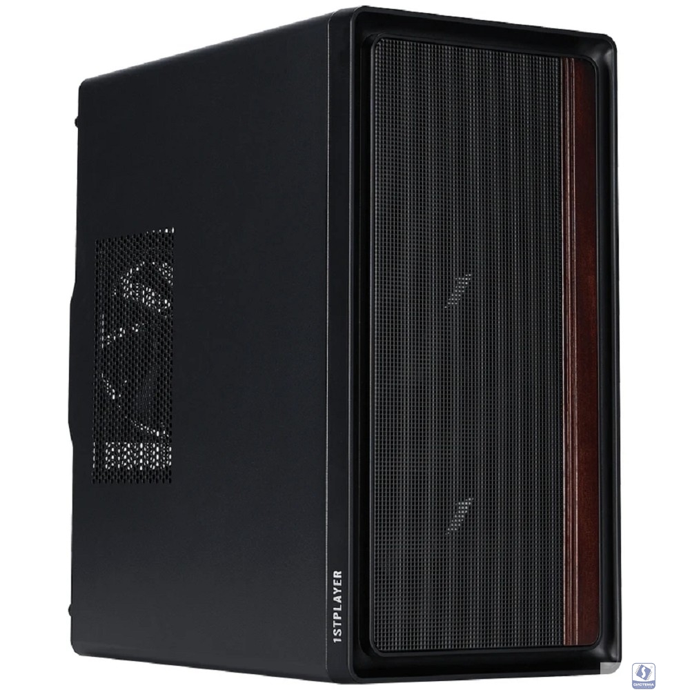 1STPLAYER Корпус WD1 Black / mATX / 3x120mm fans / WD1-BK-3F