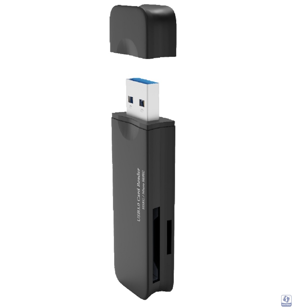 Bion USB 3.0 Card reader, до 5 Гбит/с, черный цвет, поддержка карт: T-flash, Micro SD, SD, SDHC, Speed Rate Rex [BXP-CR-USB3-01B]