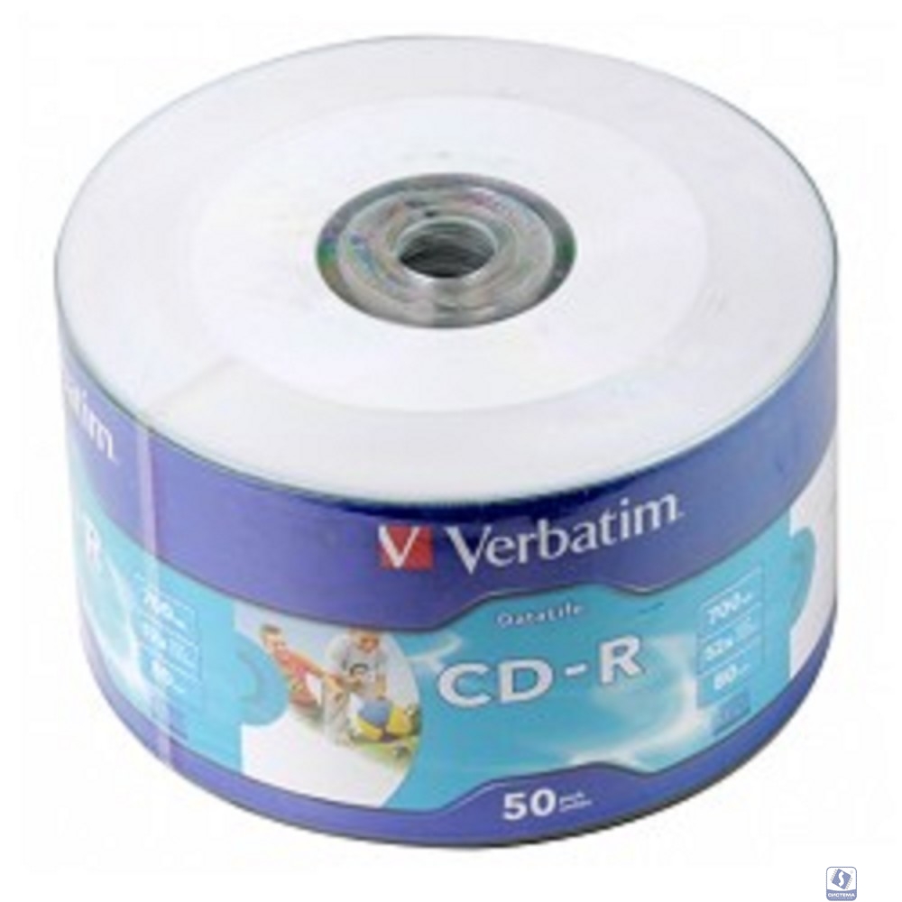 Verbatim  Диски CD-R  80min, 700mb, 52x Ink Print bulk (50шт) [43794]