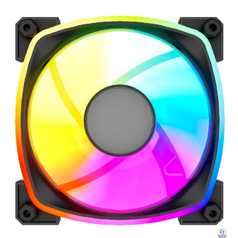 Powercase Вентилятор (M55MR-12W ARGB) White 120x120x25mm (PWM, 100шт./кор, 4pin PWM (M+F)+ 3pin ARGB (M+F), 600-1500±10% об/мин) Bulk