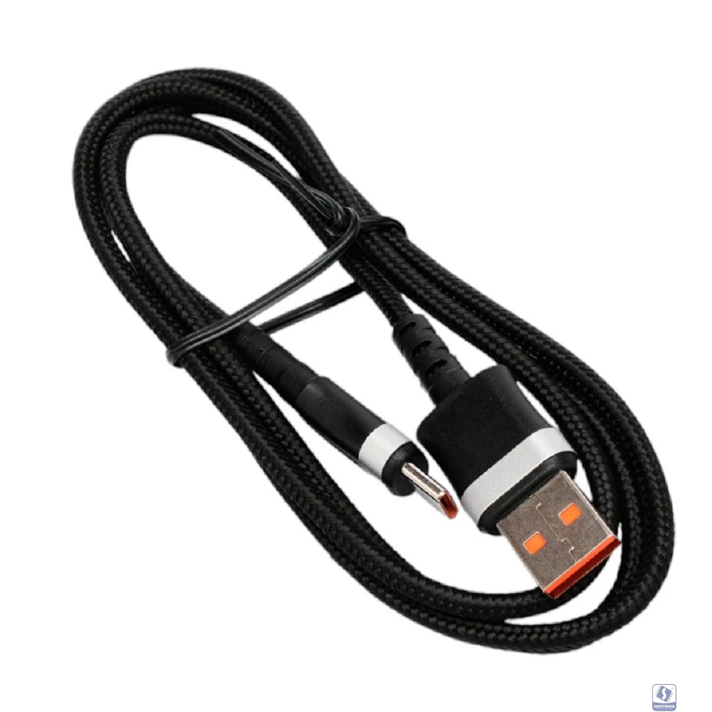 Cablexpert Кабель USB2.0, AM/Type-C, 6A, 66Вт, QC3.0, оплетка, медь, 1м, черный, пакет (CCP-USB2-AMCM-66W-1M)