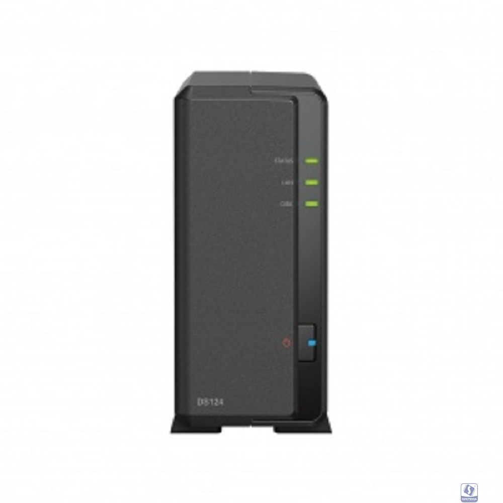 Synology DS124 Сетевое хранилище 1x 2.5" / 3.5", горячая замена, RAID modes: keine, 1x GB-LAN, Веб-сервер, 2x USB3.0, процессор: Quad Core 1.40 GHz, 1 GB ОЗУ вилка UK/HK 3-pin