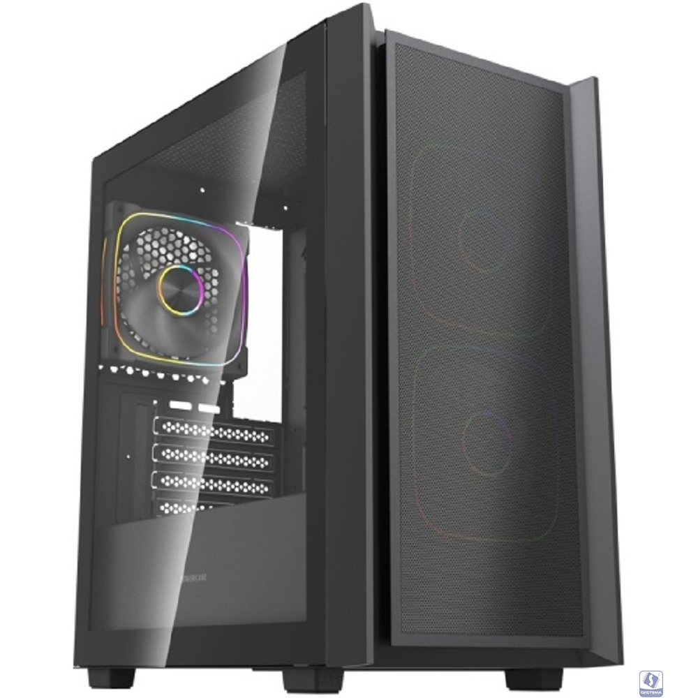 Powercase Корпус Mistral SM03 ARGB, Tempered Glass, 3x120mm ARGB PWM fans, чёрный, mATX  (CMMSM03B-A3)
