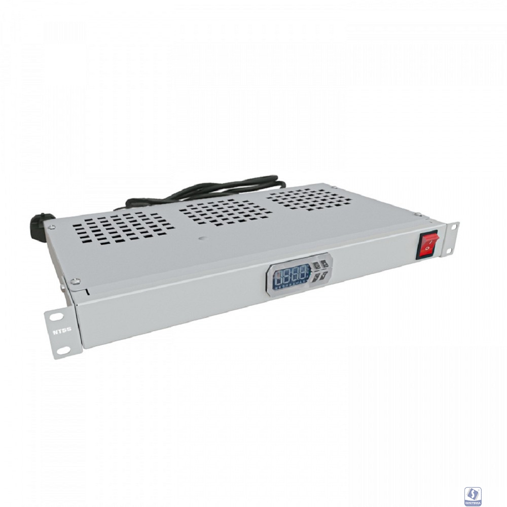 NTSS Модуль вентиляторный NTSS крепление на 19 1U, 3 элемента, электронный термоконтроллер, цифровой термодатчик, серый RAL 7035 NTSS-FAN3/19T