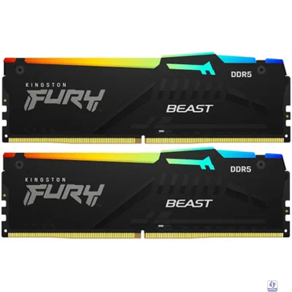 Kingston DDR5 DIMM 64Gb Kit 2x32GB (KF560C30BBEAK2-64) Fury Beast RGB Expo