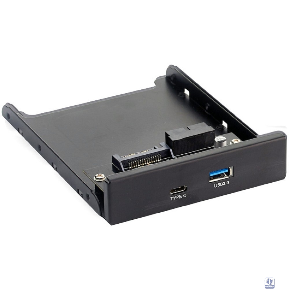 Exegate EX280447RUS Планка USB на переднюю панель Exegate U3H-617, 3,5", 1*USB3.0+1*TypeC, черная, подсоед-е к мат. плат