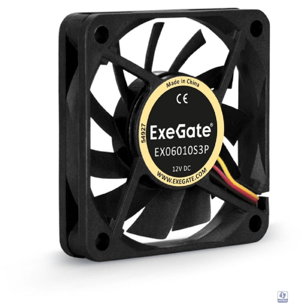 Exegate EX253944RUS Вентилятор ExeGate Mirage-S 60x60x10 подшипник скольжения, 3500 RPM, 26dB, 3pin