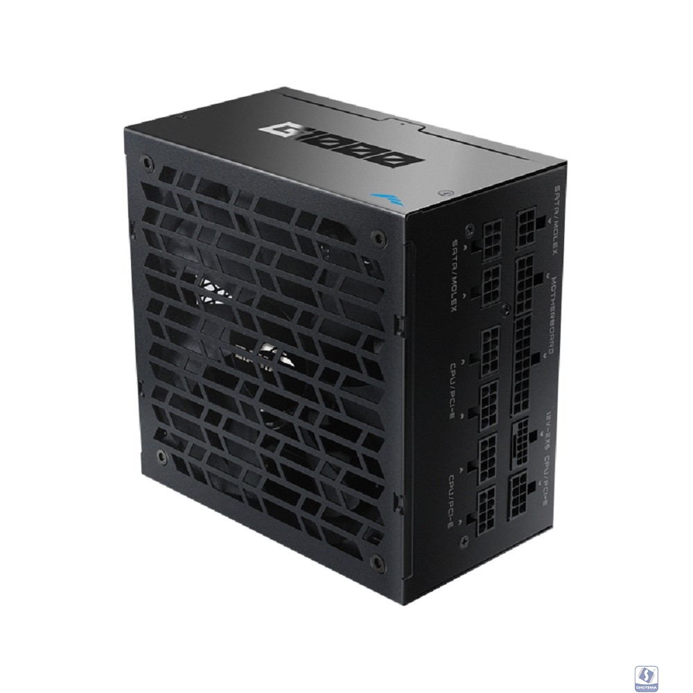 Power Supply SAMA G1000 Black (HAT-1000yzB2G), 1000W 80+ Gold (ATX, 3.1, PCIe 5.0, Full modular, 1x24(20+4)pin mesh 550mm, 2xCPU 8(4+4)pin 700mm, 3xPCIe*2 8(6+2)pin 600mm, 1x12VHPWR PCIe 5.1 12+4pin 6