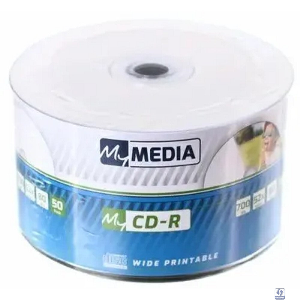 Диски MyMedia CD-R 700Mb 52x Pack wrap (50шт) Printable (69206)