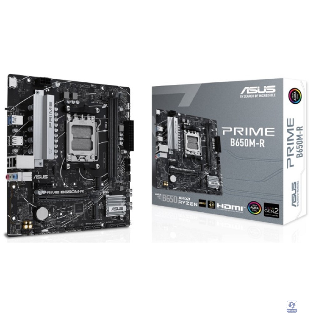 ASUS PRIME B650M-R (Socket AM5, mATX, 2xDDR5(96GB), HDMI 2.1, 1xPCIe 4.0x16/1xPCIe 4.0, 1xLAN (2.5GbE), 4xSATA 6Gb/s, 2xM.2, 2xUSB 3.2, 4xUSB 2.0)
