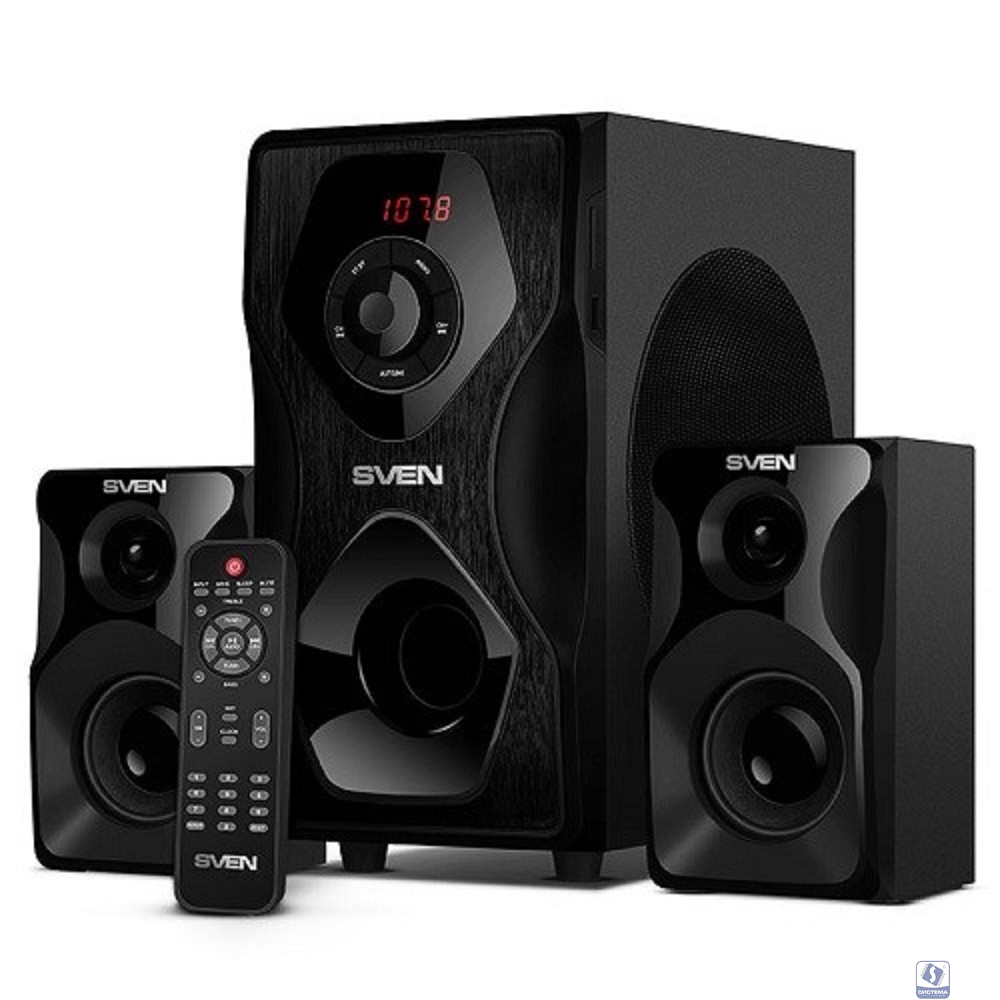 SVEN AC MS-2055, черный (55Вт, FM-тюнер, USB/SD, дисплей, ПДУ, Bluetooth)