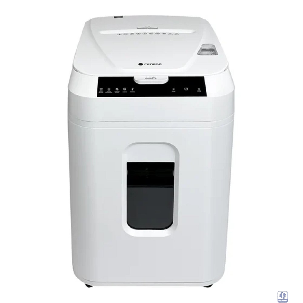 Шредер Heleos АП40-5 белый с автоподачей (секр.P-5) фрагменты 180лист. 37лтр. скрепки скобы пл.карты