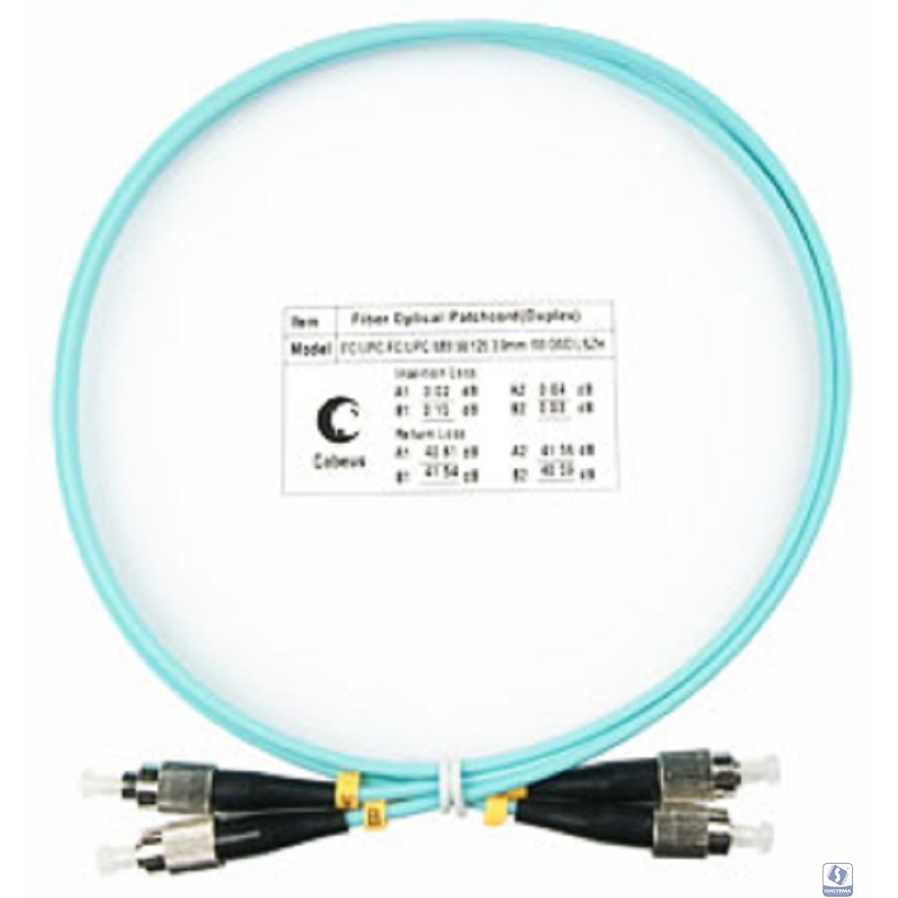 Cabeus FOP-50-FC-FC-1m Шнур оптический duplex FC-FC 50/125 mm OM3 1м LSZH