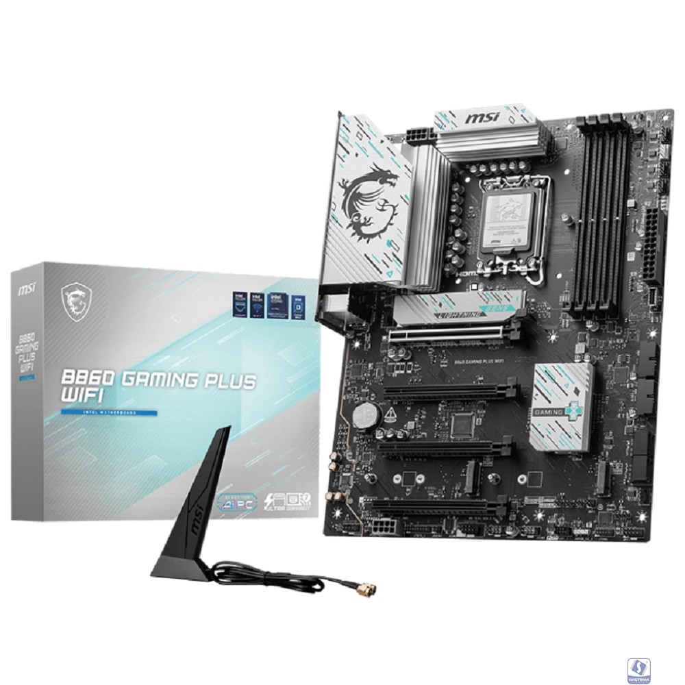 Материнская плата MSI B860M GAMING PLUS WIFI Soc-1851 Intel B860 4xDDR5 mATX AC`97 8ch(7.1) 5Gigabit RAID+HDMI+DP