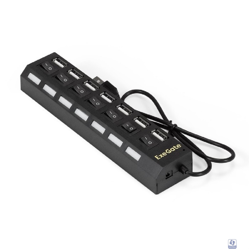 Exegate EX293978RUS USB-Хаб (концентратор) ExeGate DUB-72SW (кабель-адаптер USB2.0 --> 7xUSB2.0, кнопки включения/отключения для каждого порта, Plug&Play, черный) Exegate EX293978RUS USB-Хаб (концентратор) ExeGate DUB-72SW (кабель-адаптер USB2.0 --> 7xUSB2.0, кнопки включения/отключения для каждого порта, Plug&Play, черный)