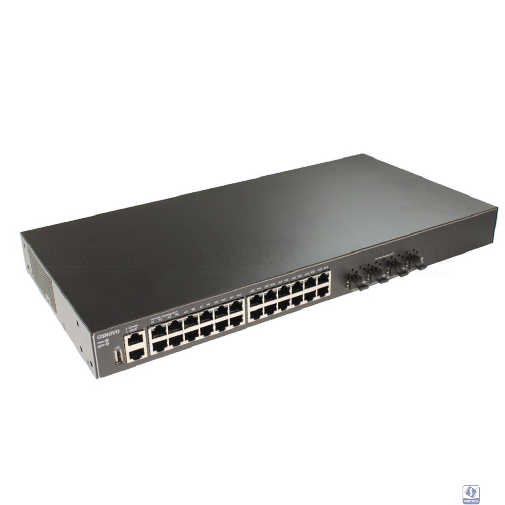 SW-24G4X-L3ST Управляемый стекируемый L3 коммутатор Gigabit Ethernet на 24xRJ45 + 4x10G SFP+ Uplink.