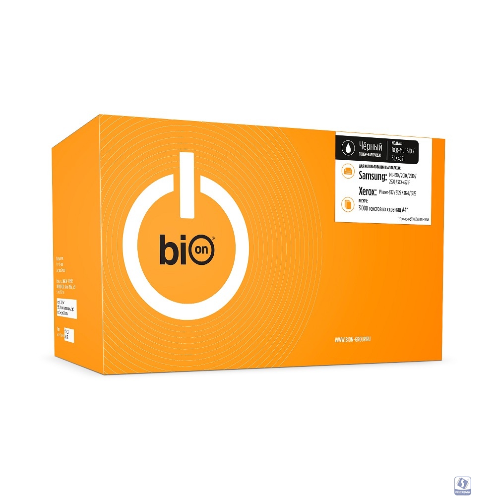 Bion ML-1610/SCX4521 Картридж для Samsung ML-1610/2010/2510/2570/SCX-4521F; Xerox Phaser-3117/3122/3124/3125 (3000  стр.), Черный, с чипом