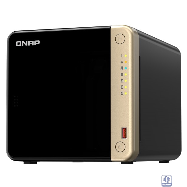 QNAP TS-464-8G Сетевое хранилище без дисков/ SMB NAS 4 HDD trays, 4-core Intel Celeron N5105/N5095 2.0-2.9 GHz, 8 GB RAM (1 x 8 GB) up to 16 GB (2 x 8GB), 2x2.5 Gigabit Ethernet