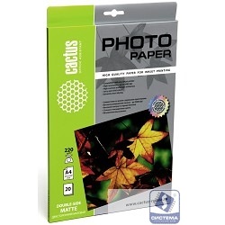Cactus CS-MA422020DS Фотобумага A4/200г/м2/20л. матовое для струйной печати
