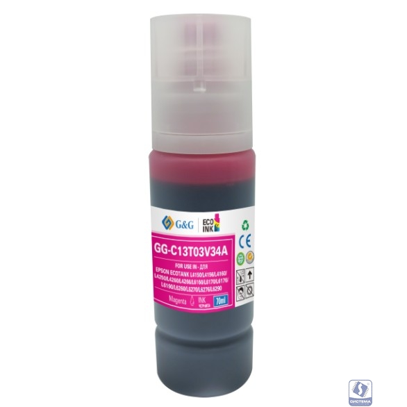 Чернила G&G GG-C13T03V34A 101M пурпурный70мл для Epson L4150/L4160/L6160/L6170