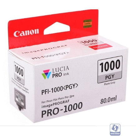 Картридж струйный Canon PFI-1000 PGY 0553C001 фото серый для Canon Pixma MG5740/MG6840/MG7740
