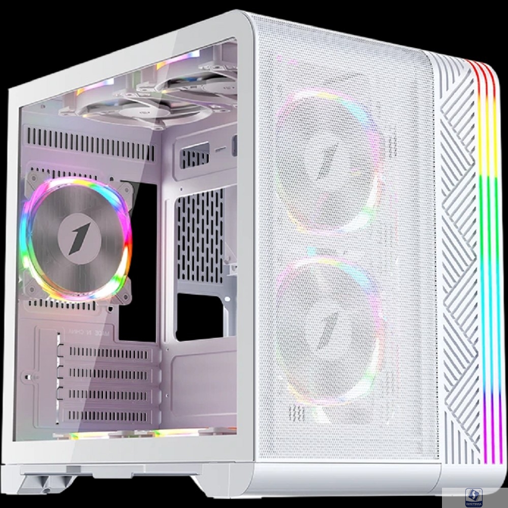 1STPLAYER Корпус VT5 ARGB White / mATX / 3x120mm ARGB fans / VT5-WH-3FS7-W