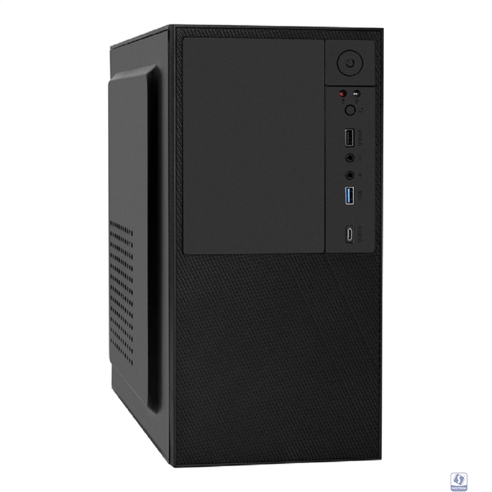 Exegate EX299407RUS Корпус Minitower ExeGate BAA-308UC-AA500 (mATX, БП AA500 с вент. 8см, 1*USB+1*USB3.0+1*TypeC, HD Audio, черный)