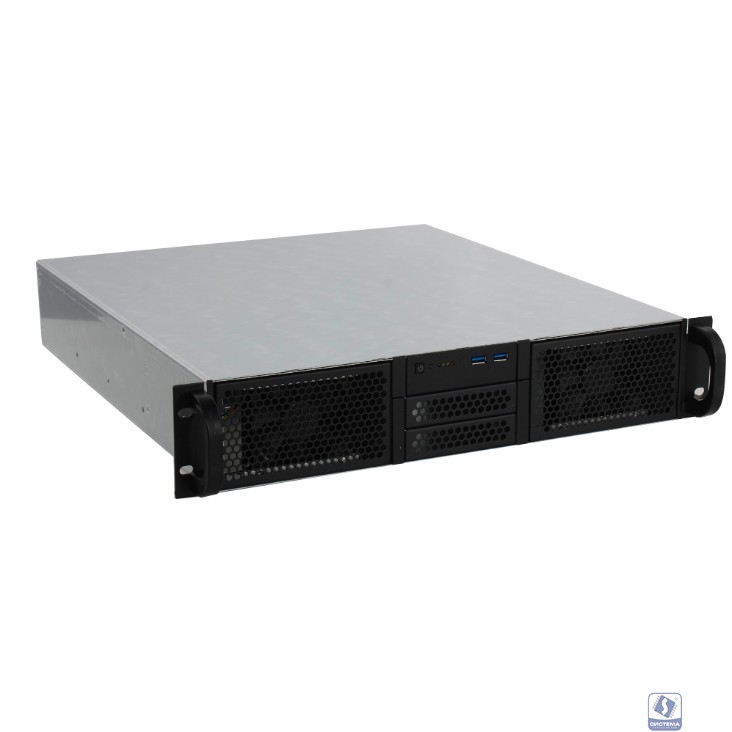 Procase Корпус 2U server case,0x5.25+8HDD,черный,без блока питания(PS/2,mini-redundant),глубина 480мм,mATX 9.6"x9.6", панель вентиляторов 4*80х25 PWM