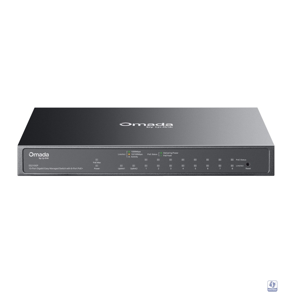 TP-Link ES210GP Omada 10-портовый гигабитный Easy Managed коммутатор с 8 портами PoE+