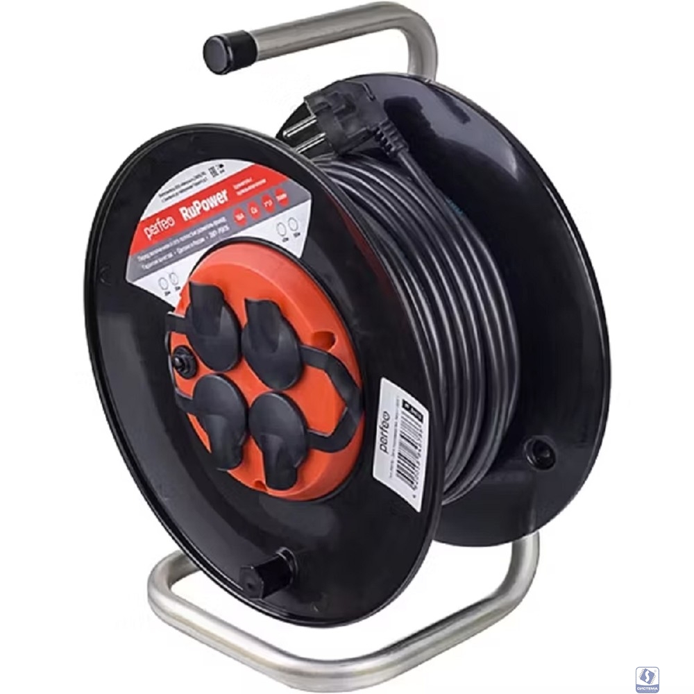 Perfeo удлинитель на катушке без заземления "RU POWER",PF_B4678 (30м 4гн с т/з 16А ПВС 3х1,5 IP44 (РБК16))