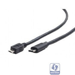 Кабель USB2.0 Cablexpert microUSB/Type-C, 3А, 36Вт, медь, двойн.экран, Pro, 3м, черный, пакет (CCP-USB2-mBMCM-10)