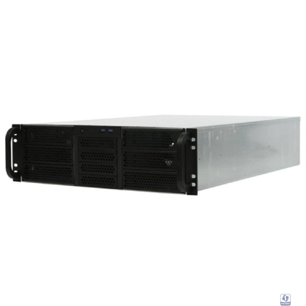 Procase Корпус 3U server case,6x5.25+4HDD,черный,без блока питания(2U,2U-redundant),глубина 650мм,MB EATX 12"x13",8slot,панель вентиляторов 3*120x25 PWM [RE306-D6H4-FE8-65]